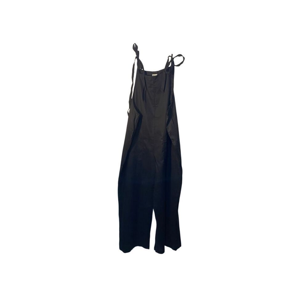 Shiny by nature women’s plus size black wide leg linen blend jumpsuit 2X
